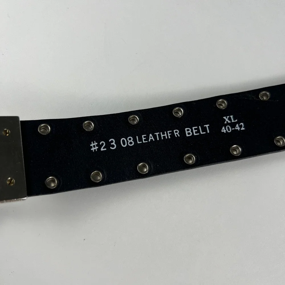 Harley-Davidson Belt Mens XL 40 Black Studded Chain Winged Skull Biker Moto USA